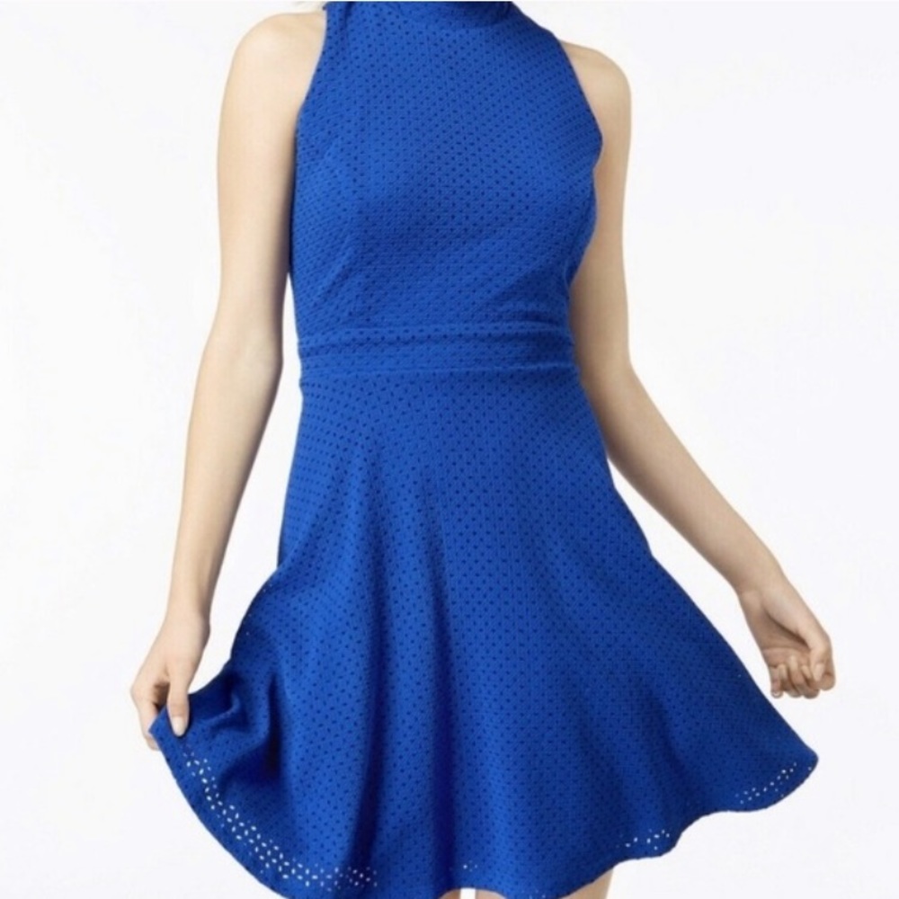 Emerald Sundae Royal Blue High Neck Dress